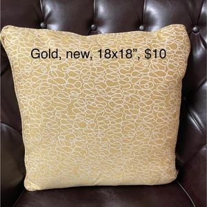 Gold and White Pillow
